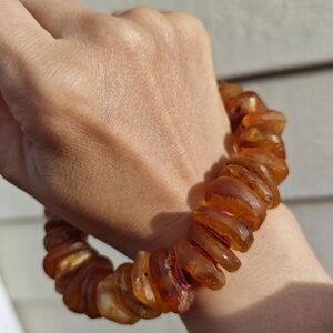 105 Bold Rugged Bracelet of Raw Baltic Amber - Large & Substantial